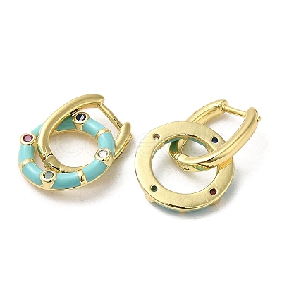 Golden Brass Ring Dangle Hoop Earrings EJEW-L268-019G-04-1