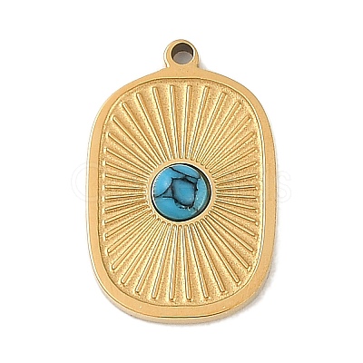 Synthetic Turquoise Pendants STAS-M080-06G-1