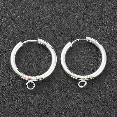 201 Stainless Steel Huggie Hoop Earring Findings STAS-P283-01H-S-1