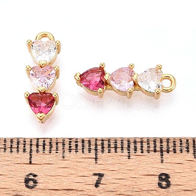 Brass Micro Pave Cubic Zirconia Charms X-KK-N263-95B-G-1