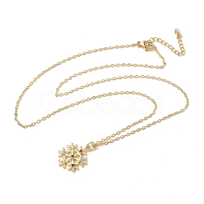Brass Micro Pave Cubic Zirconia Pendant Necklaces NJEW-F271-11-1-1