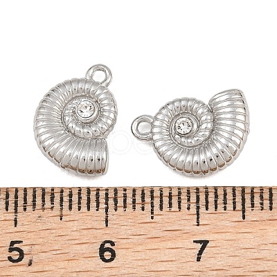 304 Stainless Steel with Crystal Rhinestone Charms RB-CBABFDA-11B-P-1