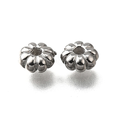 304 Stainless Steel Corrugated Beads STAS-V009-12B-P-1