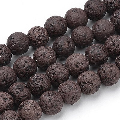 Synthetic Lava Rock Beads Strands G-S277-6mm-02-1