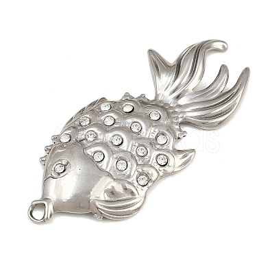 304 Stainless Steel with Crystal Rhinestone Big Pendants SA-CBABA5E-11P-1