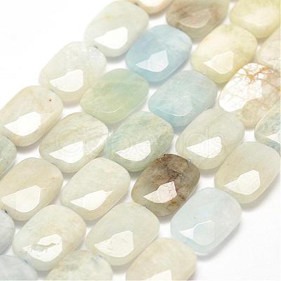 Natural Aquamarine Beads Strands G-F479-14-14x10mm-1