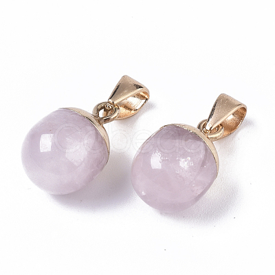 Top Golden Plated Natural Rose Quartz Pendants G-T131-03N-1