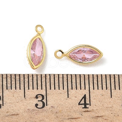 Brass Micro Pave Cubic Zirconia Horse Eye Charms KK-Z136-32G-02-1