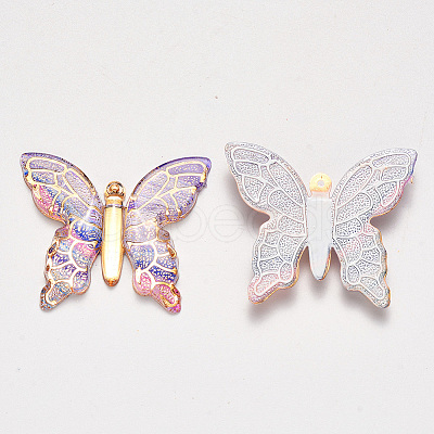 Transparent Acrylic Pendants TACR-R140-06G-1