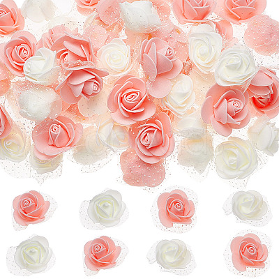 200Pcs 2 Colors 3D Foam Rose Ornament Accessories DIY-CP0008-67-1