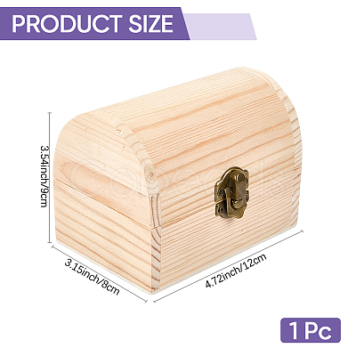 1Pc Unfinished Wooden Storage Box WOCR-SP0001-02-1