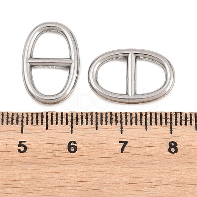 304 Stainless Steel Oval Links Connector Charms STAS-F366-02A-P-1