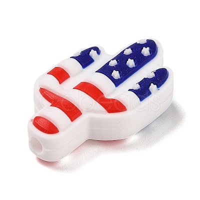 Independence Day Silicone Focal Beads LS-SIL-R147-01B-1