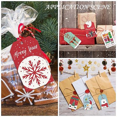 Rectangle Christmas Theme Kraft Paper Cord Display Cards CDIS-K003-02C-1