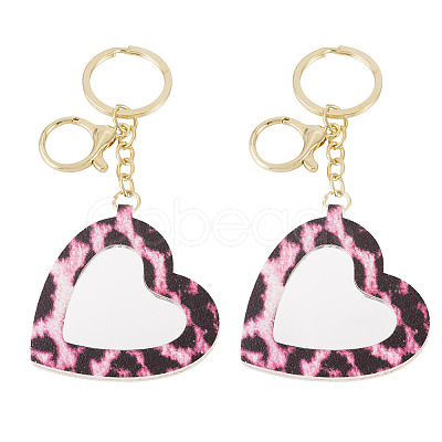 2Pcs PU Mirror Keychains KEYC-TADJ0001-05C-1