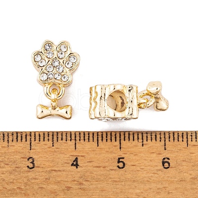 Rack Plating Alloy Rhinestone European Dangle Charms FIND-C055-19M-1