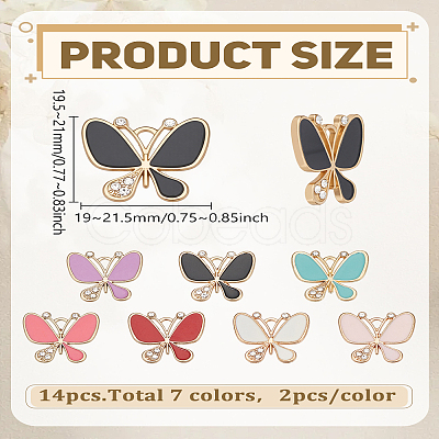 14Pcs 7 Colors Alloy Enamel Pendants ENAM-LP0001-69-1