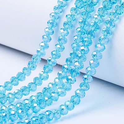 Electroplate Glass Beads Strands EGLA-A044-T8mm-B08-1