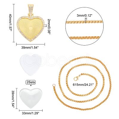 Alloy Rhinestone Pendant Necklaces NJEW-WH0008-01G-1