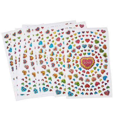 Heart Plastic Stickers DIY-TADJ0002-006C-1