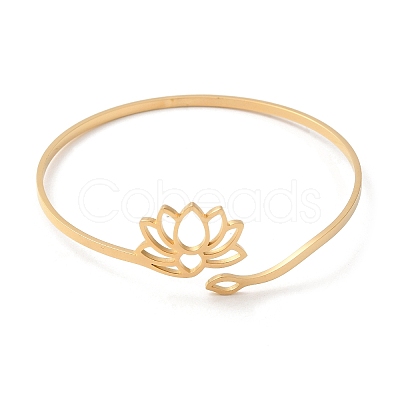 304 Stainless Steel Cuff Bangle BJEW-K234-01G-1