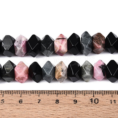 Natural Rhodonite & Eagle Eye & Obsidian Beads Strands G-N358-01A-03-1