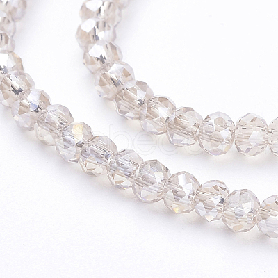 Electroplate Glass Beads Strands X-EGLA-F003-C13-1