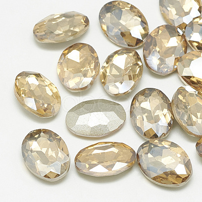 Pointed Back Glass Rhinestone Cabochons RGLA-T080-10x12mm-06-1