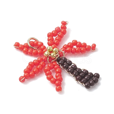 Glass Seed Beaded Pendants PALLOY-MZ01251-1