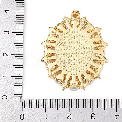Natural White Shell Oval Pendants KK-F919-48G-1