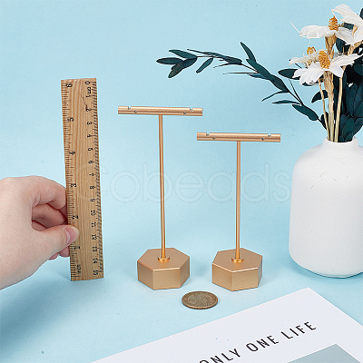 6 Sets 2 Styles Alloy T Bar Single Dangle Earring Display Stands EDIS-DR0001-12-1