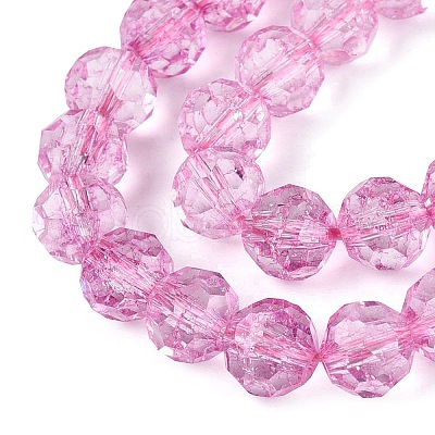 Crackle Transparent Glass Beads Strands GLAA-N068-06A-12-1