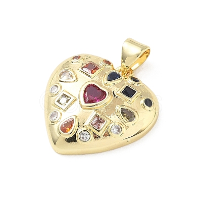 Valentine's Day Brass Micro Pave Colorful Cubic Zirconia Pendants KK-L273-01G-01-1