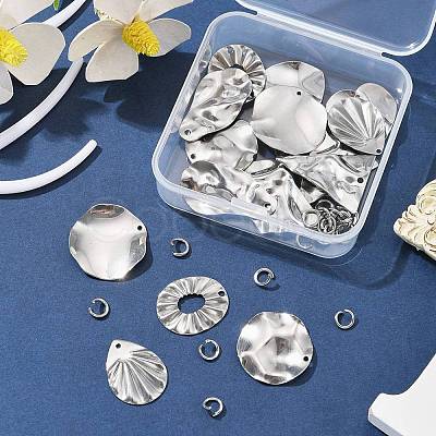 16Pcs 8 Style 201 Stainless Steel Pendants DIY-FS0005-37P-1