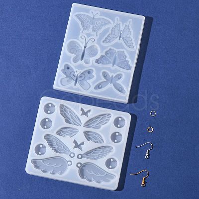 2Pcs 2 Styles DIY Butterfly Ornament Silicone Molds DIY-FS0010-05-1