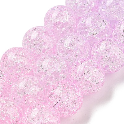 Spray Painted Crackle Glass Beads Strands DGLA-C002-10mm-03-1