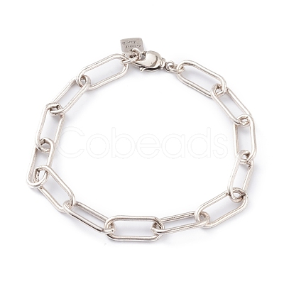 Brass Paperclip Chain Bracelets BJEW-H537-10AS-1