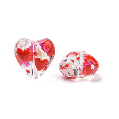Valentine's Day Handmade Glass Enamel Beads Strands LAMP-K037-09H-1