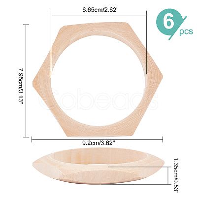 Wood Bangle Makings BJEW-WH0017-02-1