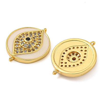 Rack Plating Brass Micro Pave Clear Cubic Zirconia Eye Connector Charms KK-Z063-20G-01-1
