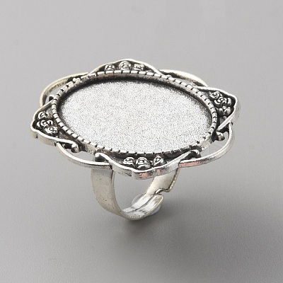 Adjustable Alloy Finger Rings Components PALLOY-WH0101-37AS-1