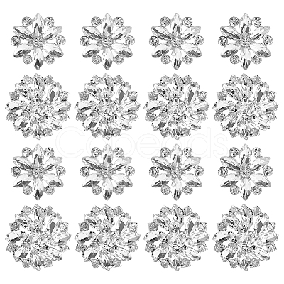 16Pcs 2 Styles Brass Rhinestone Shank Buttons FIND-AR0006-56-1