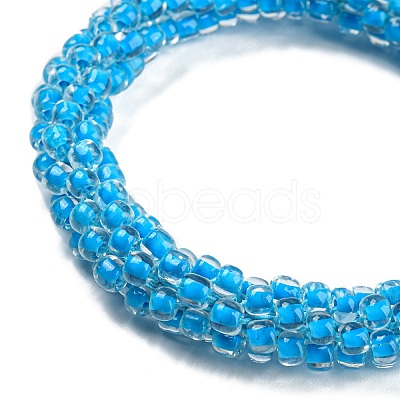 Crochet Glass Beads Braided Stretch Bracelet BJEW-K232-01A-1