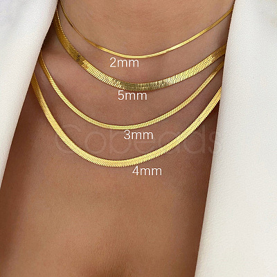 304 Stainless Steel Snake Chain Necklaces for Women WG80FEF-10-1