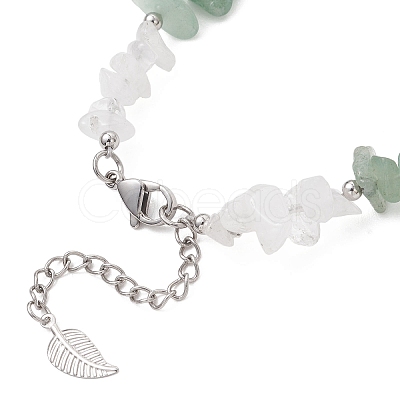 Natural Mixed Gemstone Chip Beaded Bracelest BJEW-JB12976-04-1