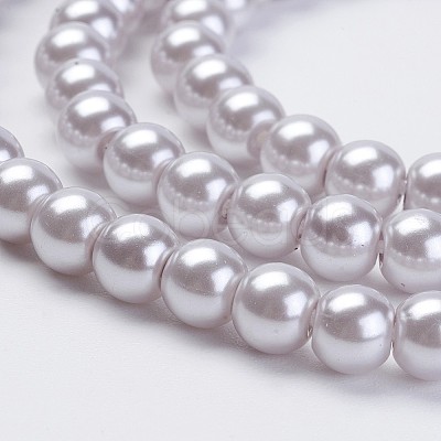 Eco-Friendly Dyed Glass Pearl Beads Strands HY-A008-6mm-RB004-1