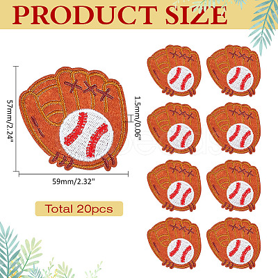 20Pcs Polyester Iron on/Sew On Patches PATC-ME0001-04-1
