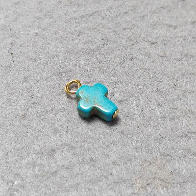 Cross Synthetic Turquoise Pendants PALLOY-WH00040-02-1