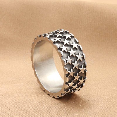 Punk Style 304 Stainless Steel Finger Rings for Men FS-WG83721-06-1