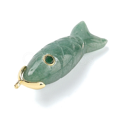 Natural Green Aventurine Carved Pendants X-G-P599-07G-06-1